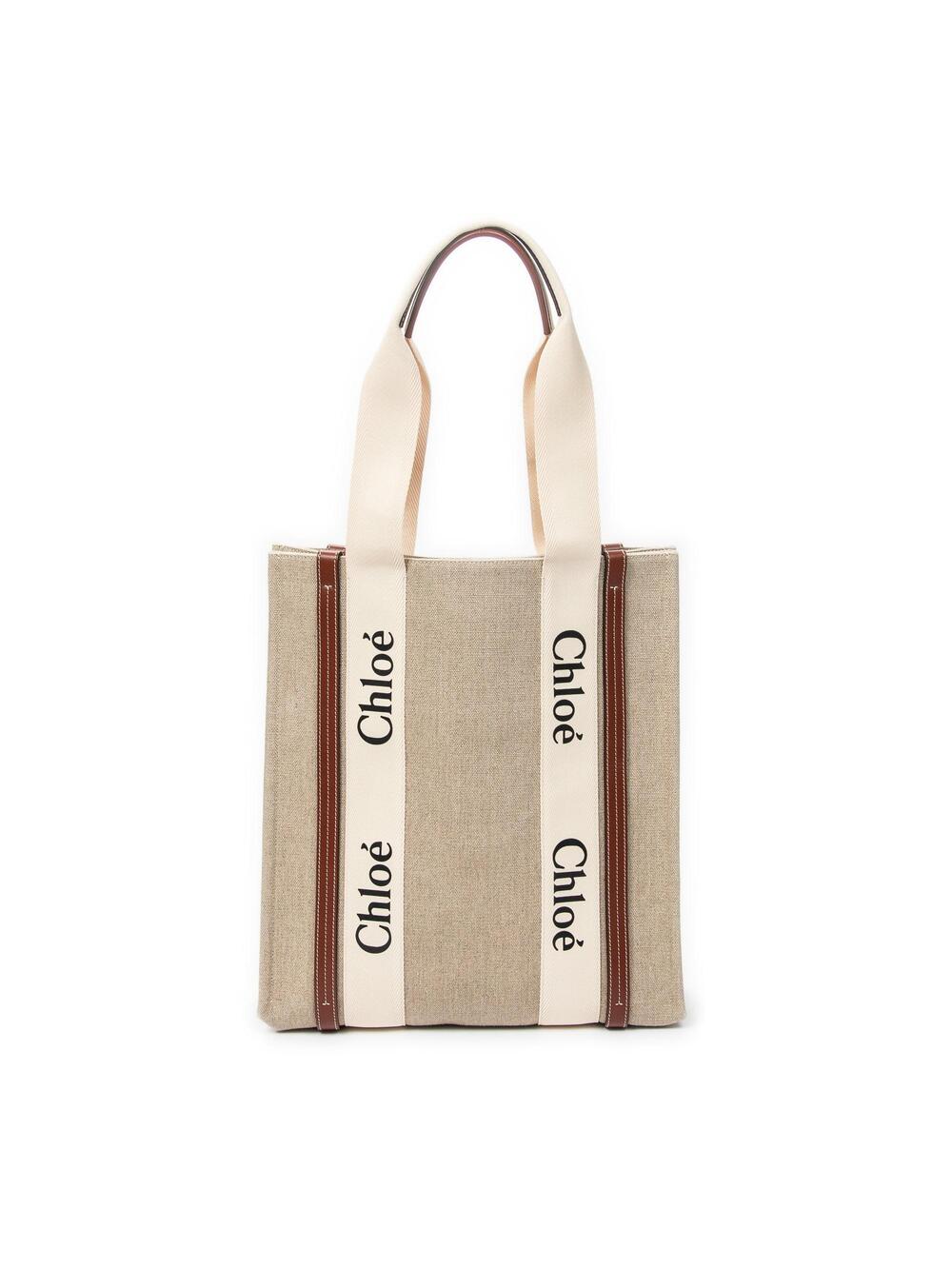 Chloe Woody Tote Canvas With Leather #355677C83B